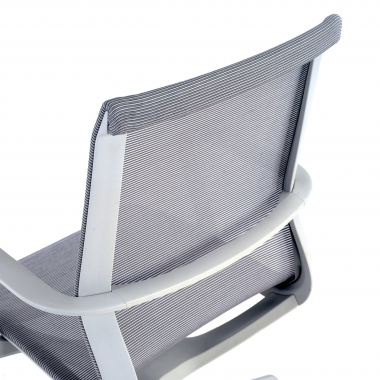 designer office chair white grey black frame mesh fixed armrests 5