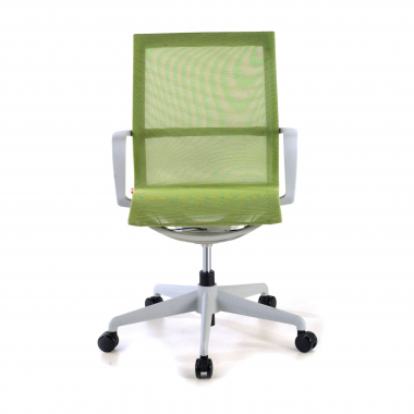 designer office chair white green black frame mesh fixed armrests 3