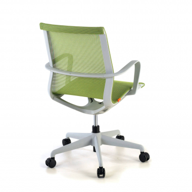 designer office chair white green black frame mesh fixed armrests 7