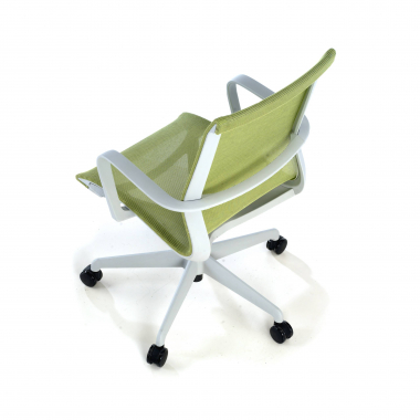 designer office chair white green black frame mesh fixed armrests 6