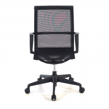 designer office chair black white frame mesh fixed armrests 5