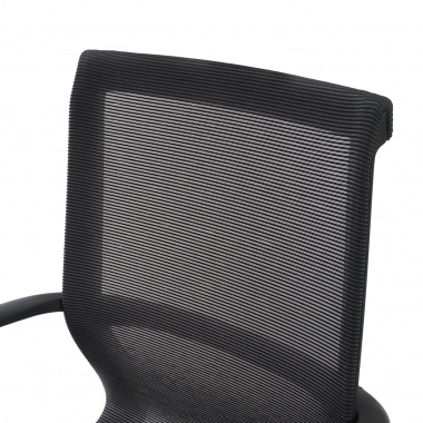 designer office chair black white frame mesh fixed armrests 6
