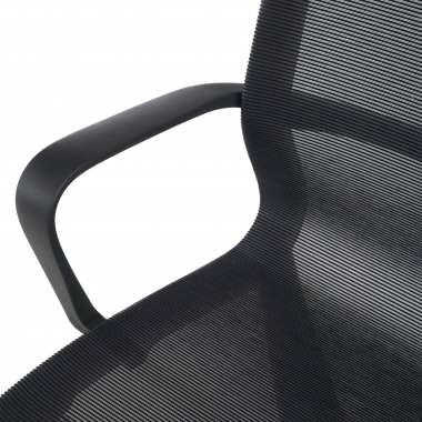 designer office chair black white frame mesh fixed armrests 8