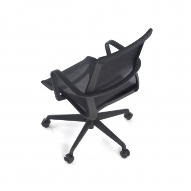 designer office chair black white frame mesh fixed armrests 7