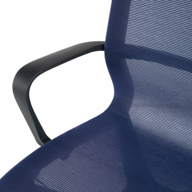 designer office chair blue white frame mesh fixed armrests 7