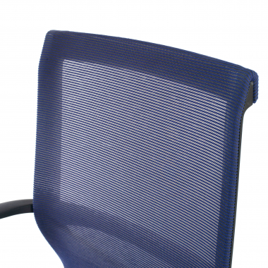 designer office chair blue white frame mesh fixed armrests 8