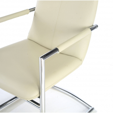 visitor chair beige dallas synthetic leather fixed armrests 5