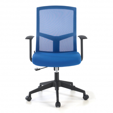 swivel chair blue office chair mesh fixed armrests lumbar support 3