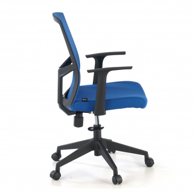 swivel chair blue office chair mesh fixed armrests lumbar support 4