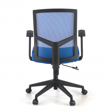 swivel chair blue office chair mesh fixed armrests lumbar support 6