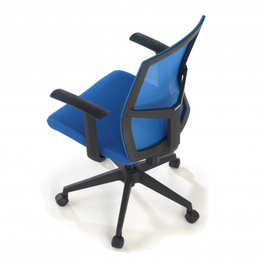 swivel chair blue office chair mesh fixed armrests lumbar support 8