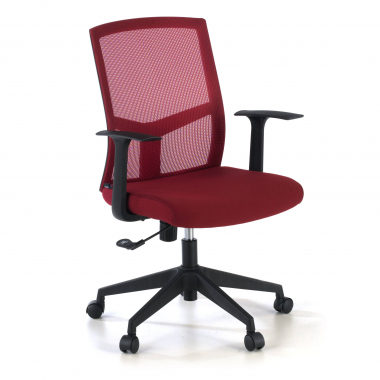 swivel chair red office chair mesh fixed armrests lumbar support 1