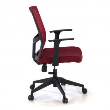 swivel chair red office chair mesh fixed armrests lumbar support 3