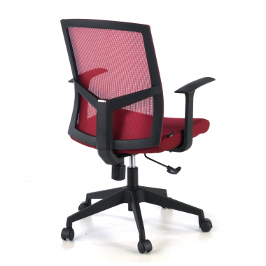 swivel chair red office chair mesh fixed armrests lumbar support 6
