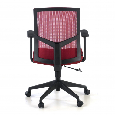 swivel chair red office chair mesh fixed armrests lumbar support 5