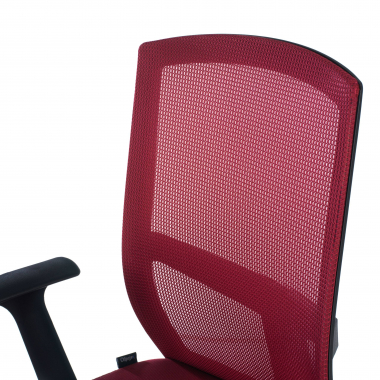 swivel chair red office chair mesh fixed armrests lumbar support 4