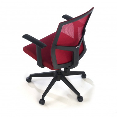swivel chair red office chair mesh fixed armrests lumbar support 8