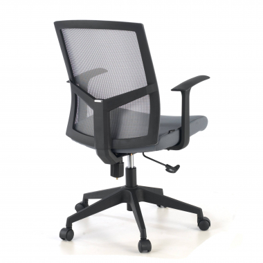 swivel chair gray office chair mesh fixed armrests lumbar support 8