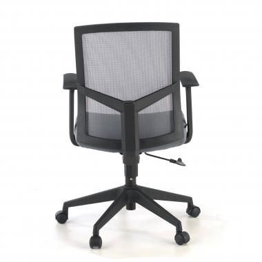 swivel chair gray office chair mesh fixed armrests lumbar support 5