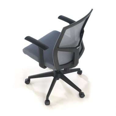 swivel chair gray office chair mesh fixed armrests lumbar support 7