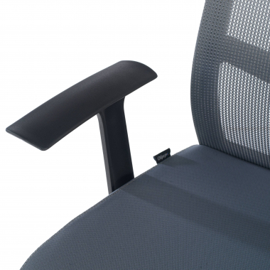 swivel chair gray office chair mesh fixed armrests lumbar support 4