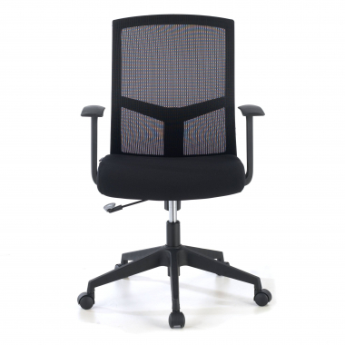 swivel chair black office chair mesh fixed armrests lumbar support 3