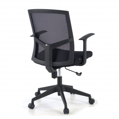 swivel chair black office chair mesh fixed armrests lumbar support 7
