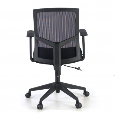 swivel chair black office chair mesh fixed armrests lumbar support 6