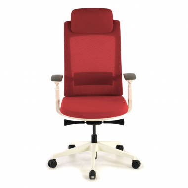 ergonomic chair white red white frame fabric 3d adjustable armrests 4