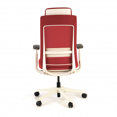ergonomic chair white red white frame fabric 3d adjustable armrests 8