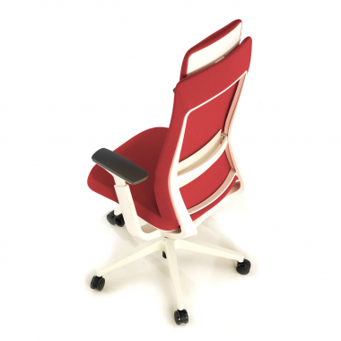ergonomic chair white red white frame fabric 3d adjustable armrests 7