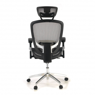 office chair gray flex mesh movable armrests lumbar support headrest 6