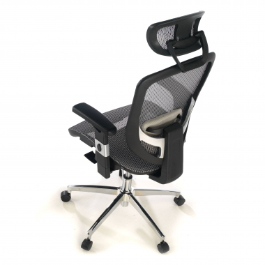 office chair gray flex mesh movable armrests lumbar support headrest 8