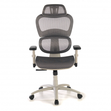 ergonomic chair white grey white frame mesh 3d adjustable armrests double lumbar support headrest 5