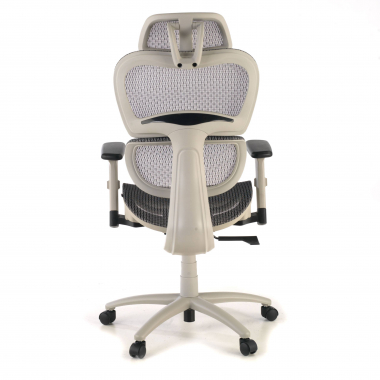 ergonomic chair white grey white frame mesh 3d adjustable armrests double lumbar support headrest 8