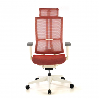 ergonomic chair white red white frame mesh 3d adjustable armrests double lumbar support headrest 5