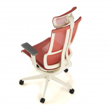 ergonomic chair white red white frame mesh 3d adjustable armrests double lumbar support headrest 10