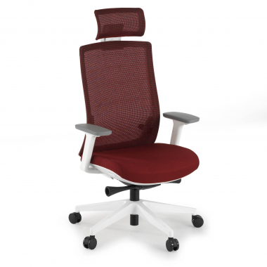 office chair white red boston mesh 3d adjustable armrests headrest 1