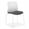 Visitor chair Swing with armrests, stackable, upholstered seat