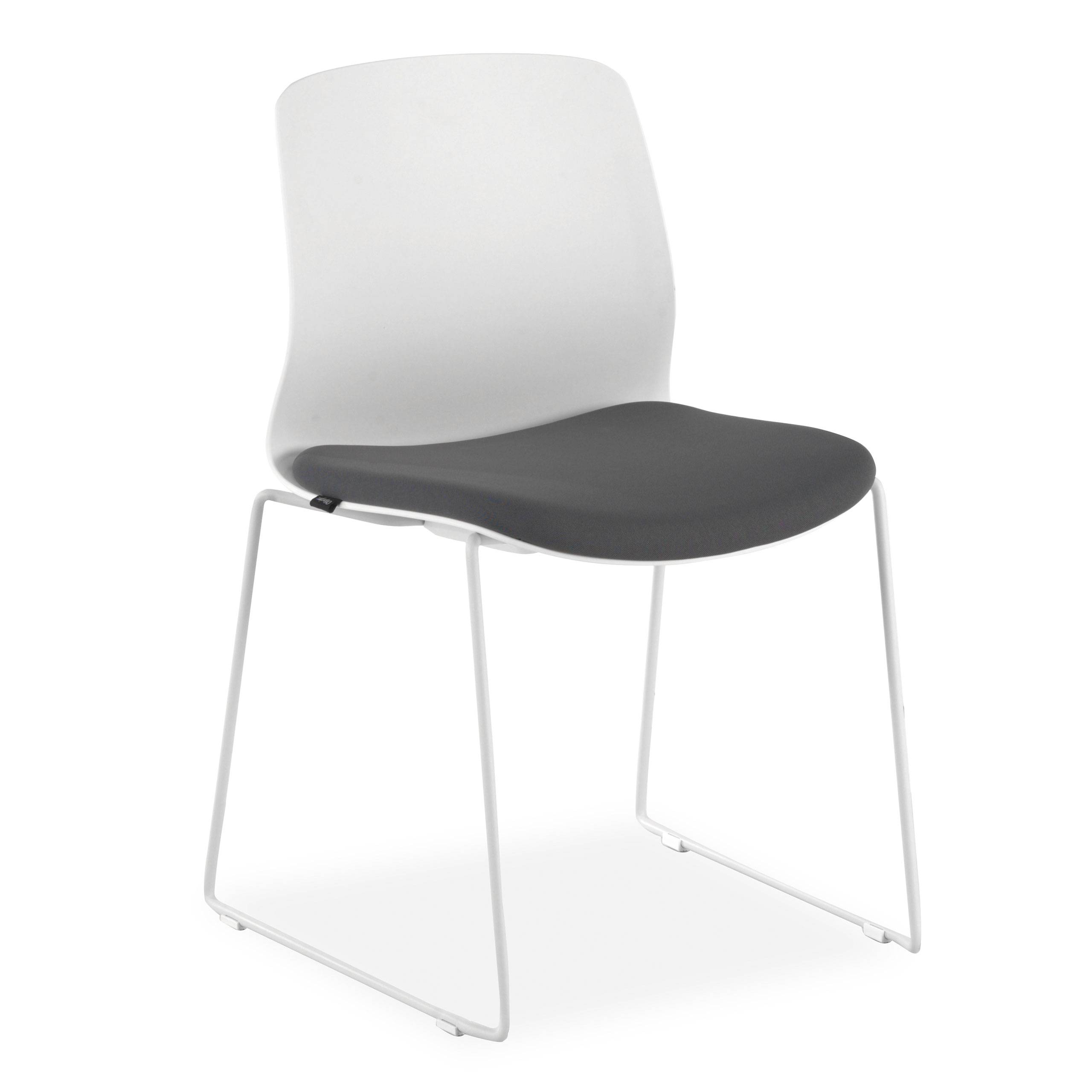 Visitor chair Swing, comfortable, stackable, upholstered seat