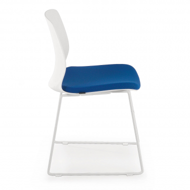 visitor chair blue armless chair fabric no armrests 4