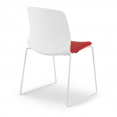 visitor chair red armless chair fabric no armrests 6
