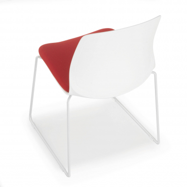 visitor chair red armless chair fabric no armrests 5