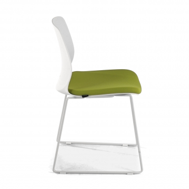 visitor chair green armless chair fabric no armrests 3