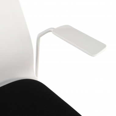 visitor chair white black armchair fabric fixed armrests 7