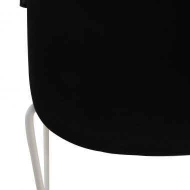 visitor chair white black armchair fabric fixed armrests 8