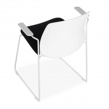 visitor chair white black armchair fabric fixed armrests 5
