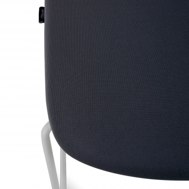 visitor chair white grey armchair fabric fixed armrests 8