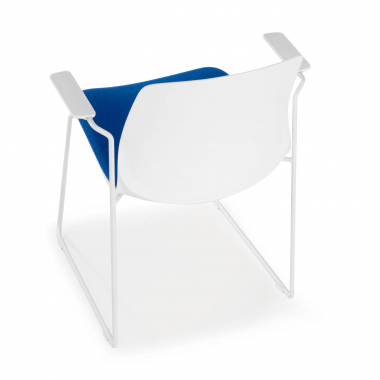 visitor chair white blue armchair fabric fixed armrests 9