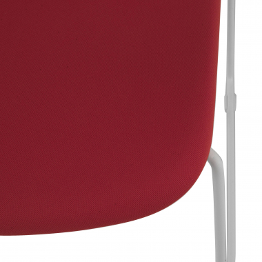 visitor chair white red armchair fabric fixed armrests 8